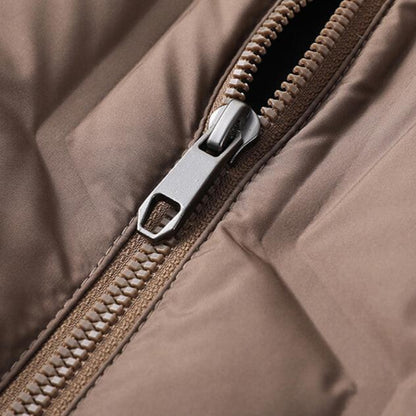 Warm Quilted Puffer Coat with Zip Front