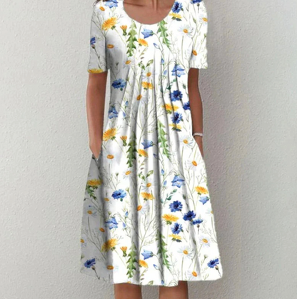 Ladies Floral Knee Length Dress