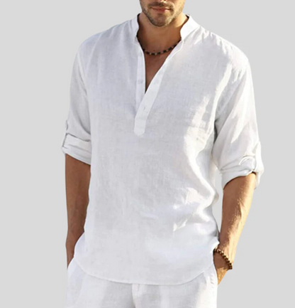 Casual Men's Long Sleeve Shirt with Soft Collar - Nocini