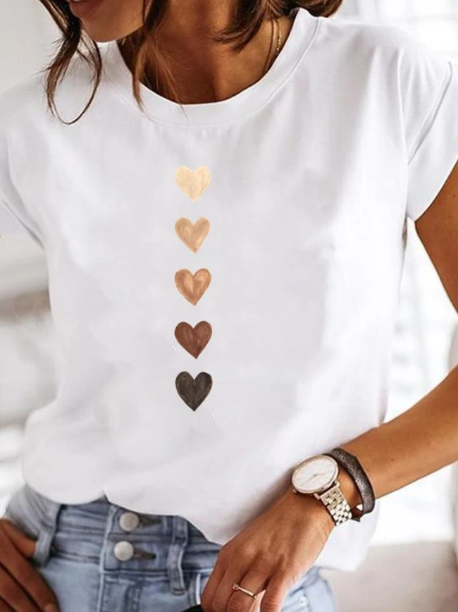 Comfortable Womens Round Neck Graphic Tee - Nocini