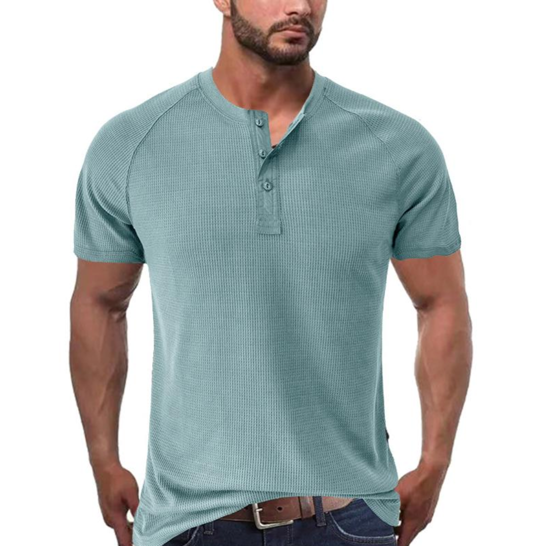 Casual Men's Short Sleeve Textured T-Shirt - Nocini