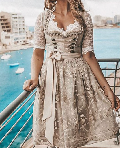 Elegant Floral German Dress