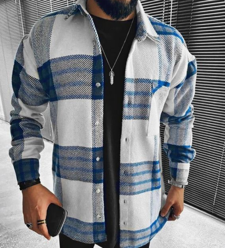 Casual Plaid Flannel Shirt for Men - Nocini