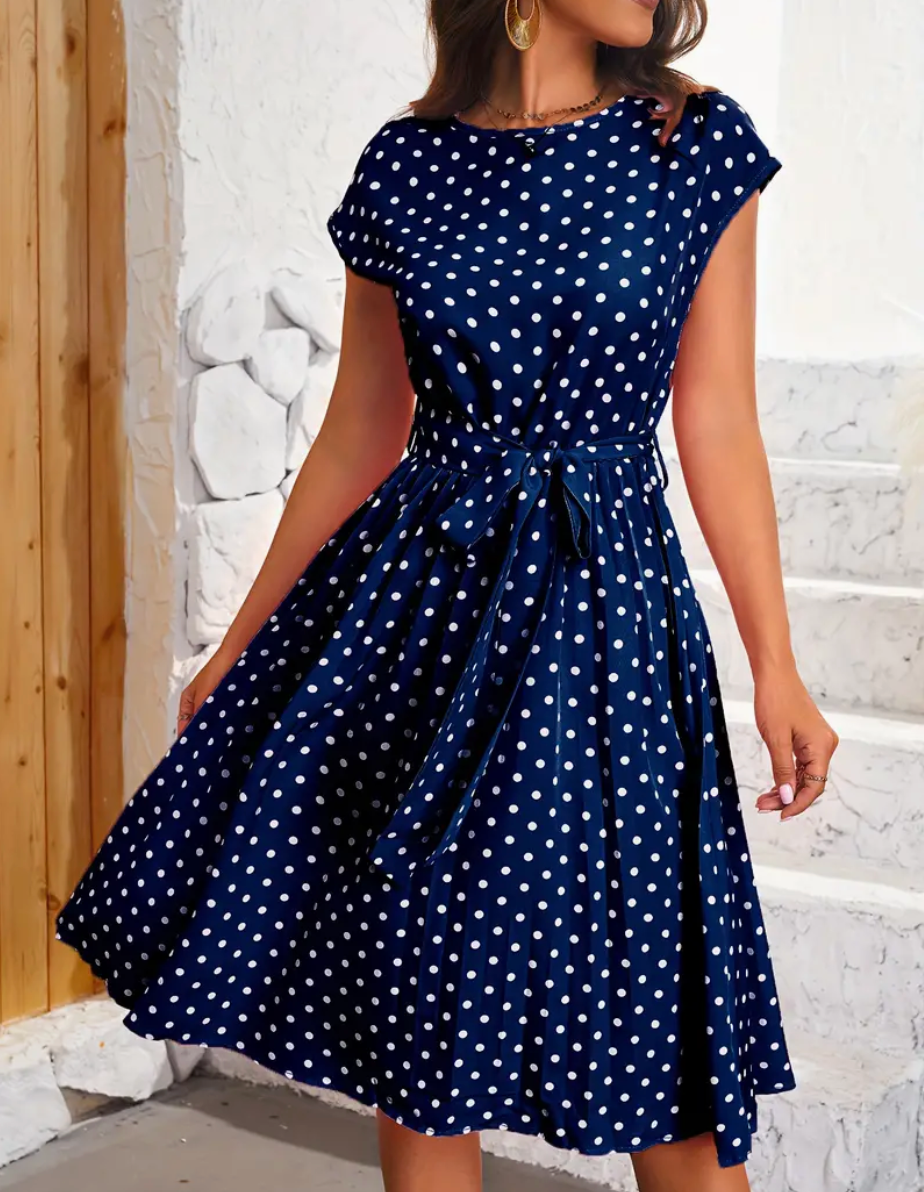 Floral Knee Length Women's A-Line Dress