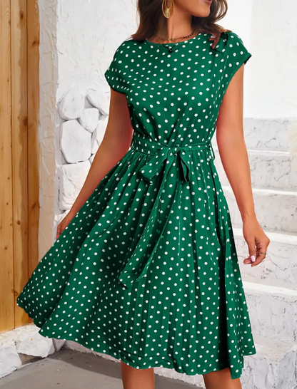 Floral Knee Length Women's A-Line Dress