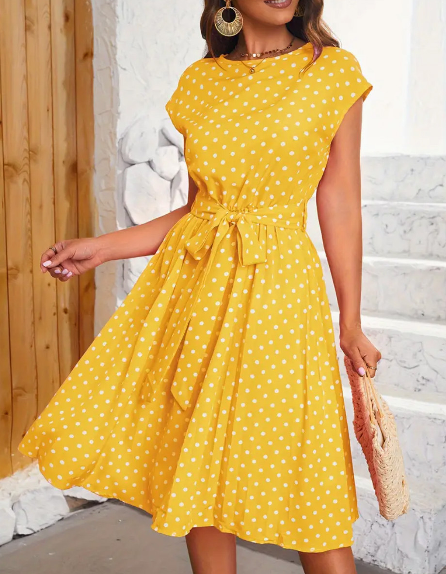 Floral Knee Length Women's A-Line Dress