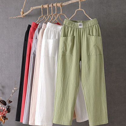 Lightweight Women's Loose Fit Linen Trousers