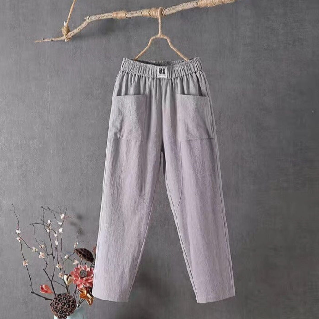 Lightweight Women's Loose Fit Linen Trousers