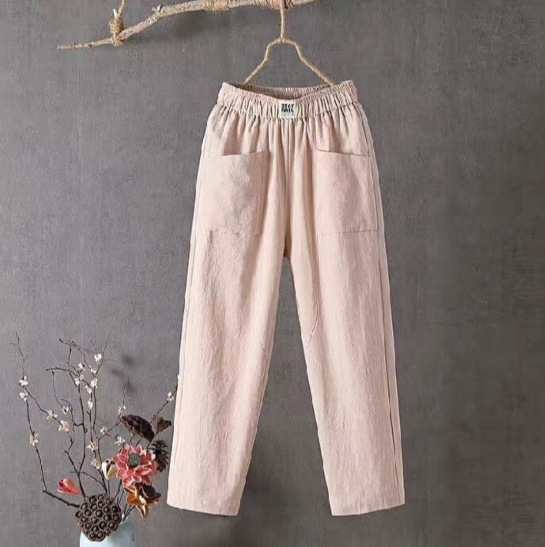 Lightweight Women's Loose Fit Linen Trousers