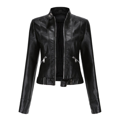 Classic Biker Leather Jacket with Zip Up Design - Nocini