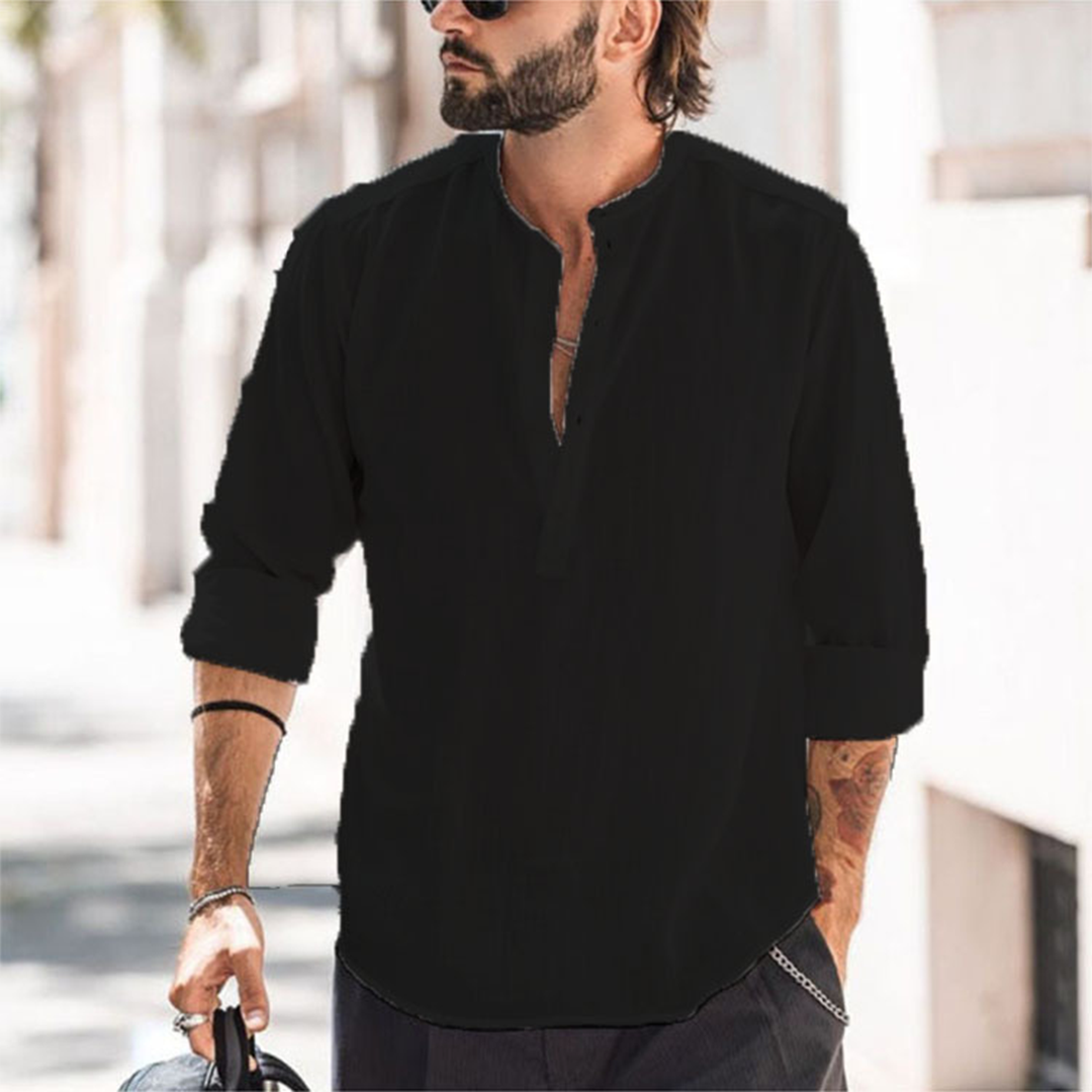 Casual Mens Shirt Loose Fit Long Sleeve - Nocini