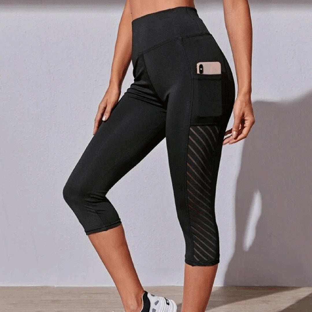 Breathable High Waist Capri Leggings - Nocini