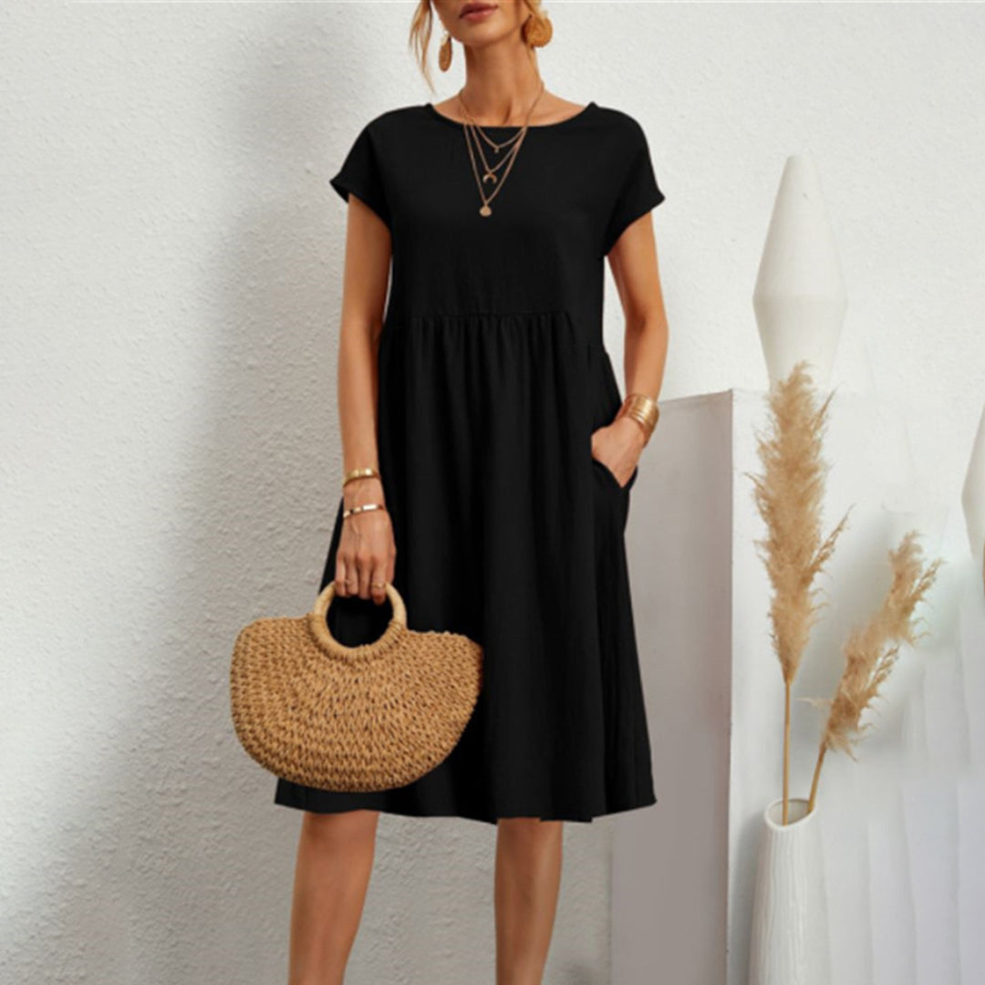 Relaxed Fit Women's Casual Short Sleeve Dress