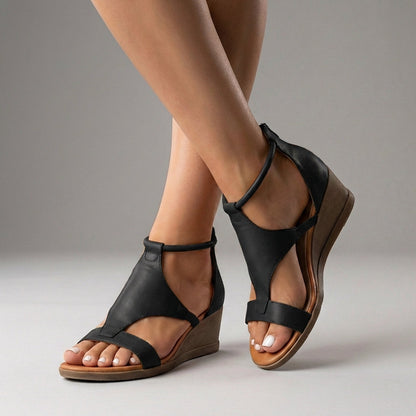 Comfortable Vegan Wedge Sandals with Soft Insoles