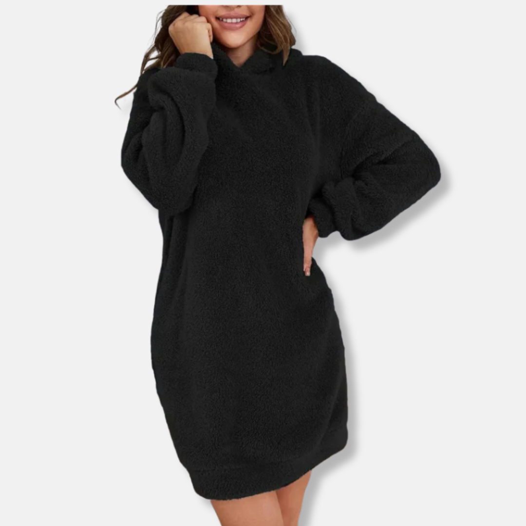 Cozy Women's Fleece Hooded Dress - Nocini