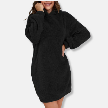 Cozy Women's Fleece Hooded Dress - Nocini