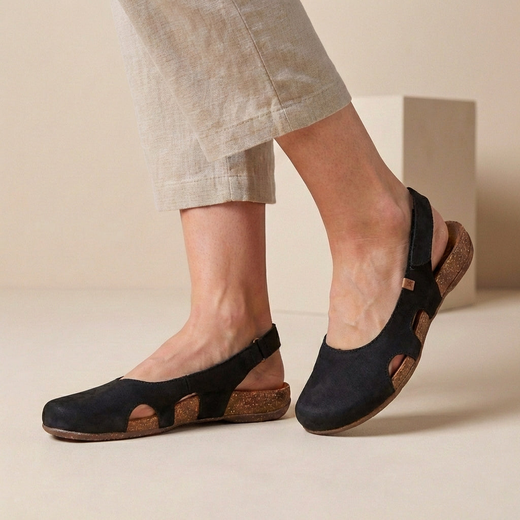 Elegant Slingback Sandals with Contoured Insoles and Cutout Sides - Nocini