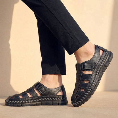 Comfortable Fisherman Sandals with Woven Upper and Adjustable Buckle