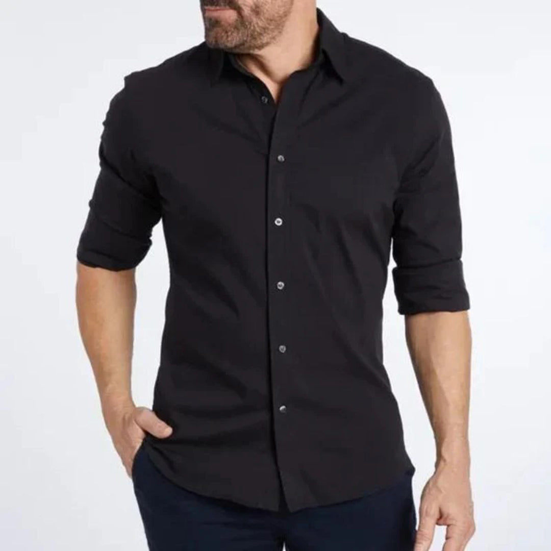 Men's Slim Fit Long Sleeve Dress Shirt - Nocini