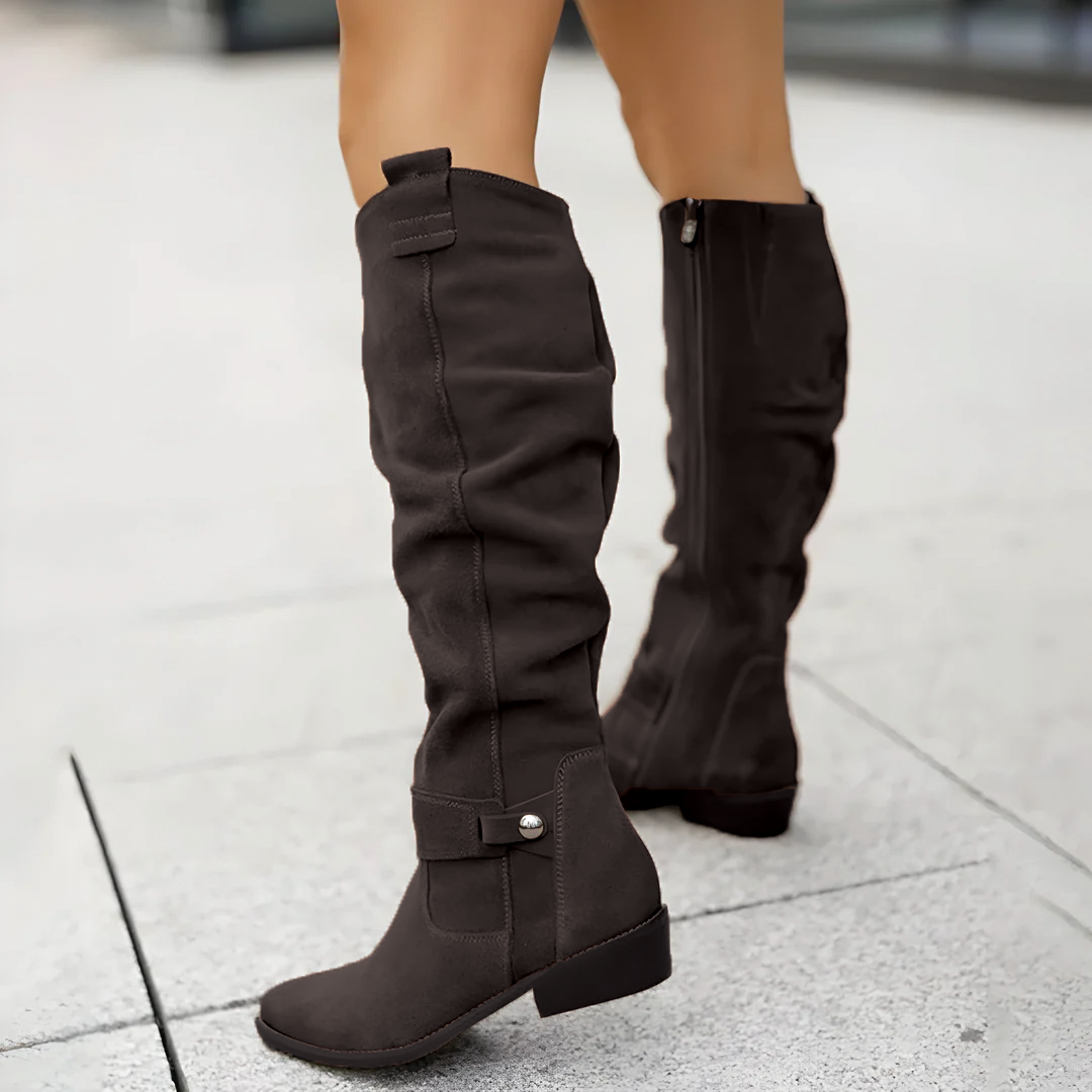 Comfortable Suede Mid Calf Boots