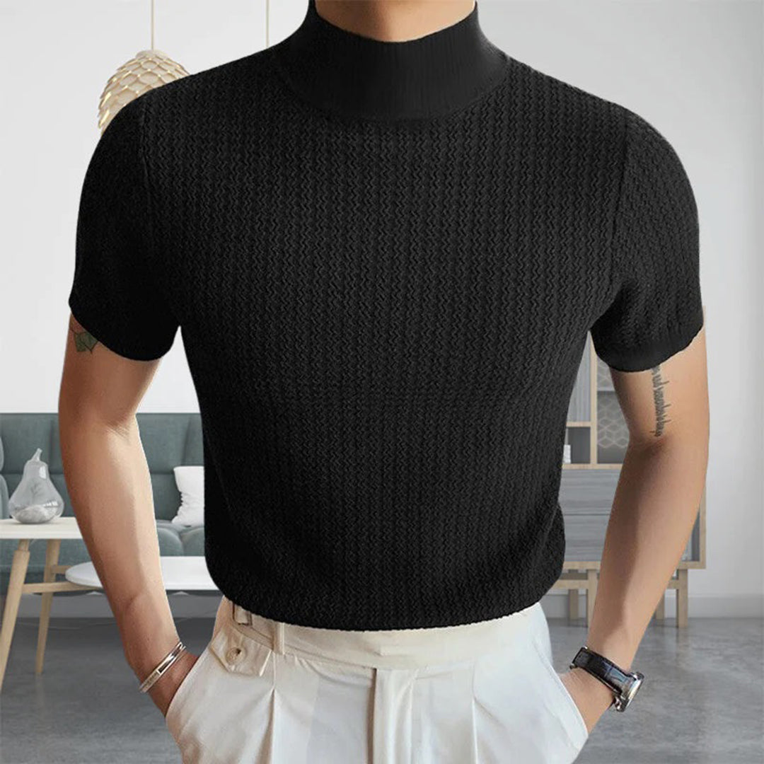 Men's Slim Fit Short Sleeve Crew Neck Sweater - Nocini