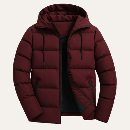 Waterproof Men's Puffer Jacket - Warm Hooded Winter Coat