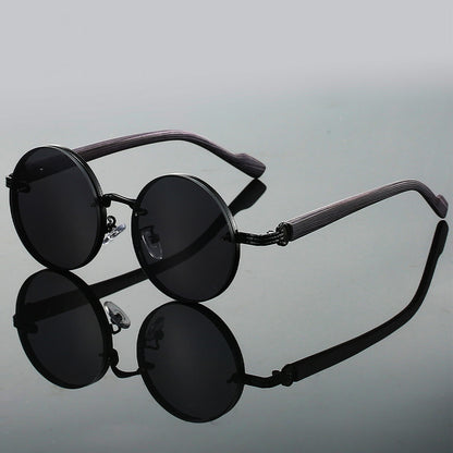 Retro Style Round Shades with Contrast Frames