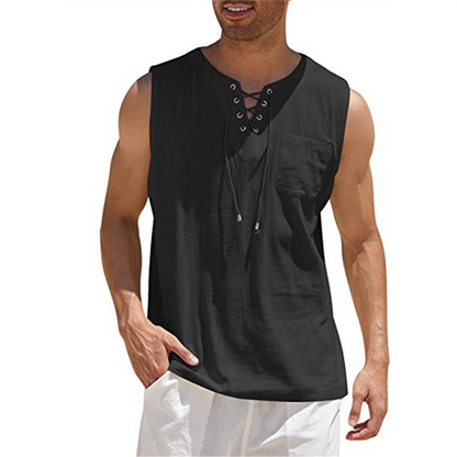 Casual Sleeveless V-Neck Athletic Top