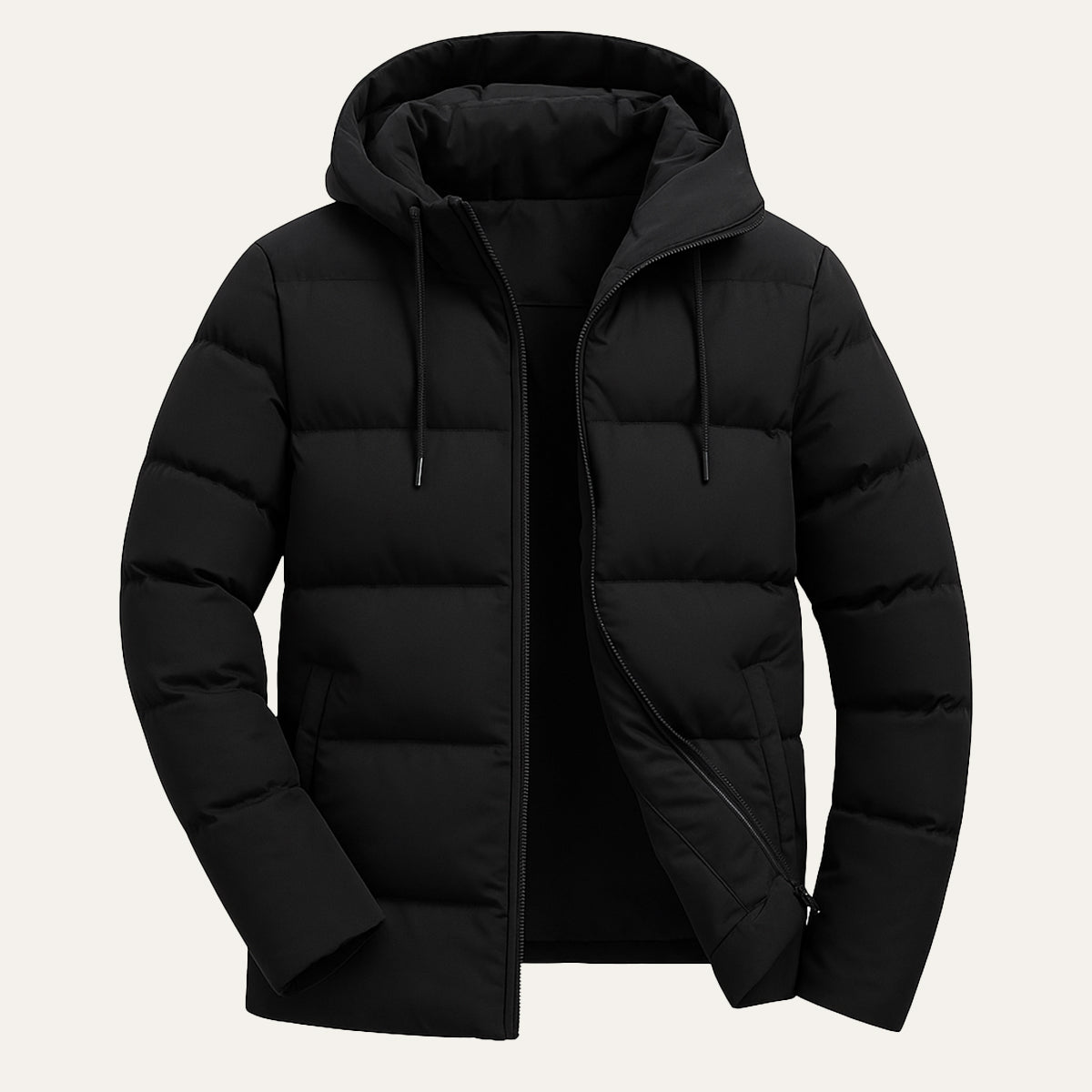 Waterproof Men's Puffer Jacket - Warm Hooded Winter Coat