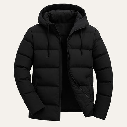 Waterproof Men's Puffer Jacket - Warm Hooded Winter Coat