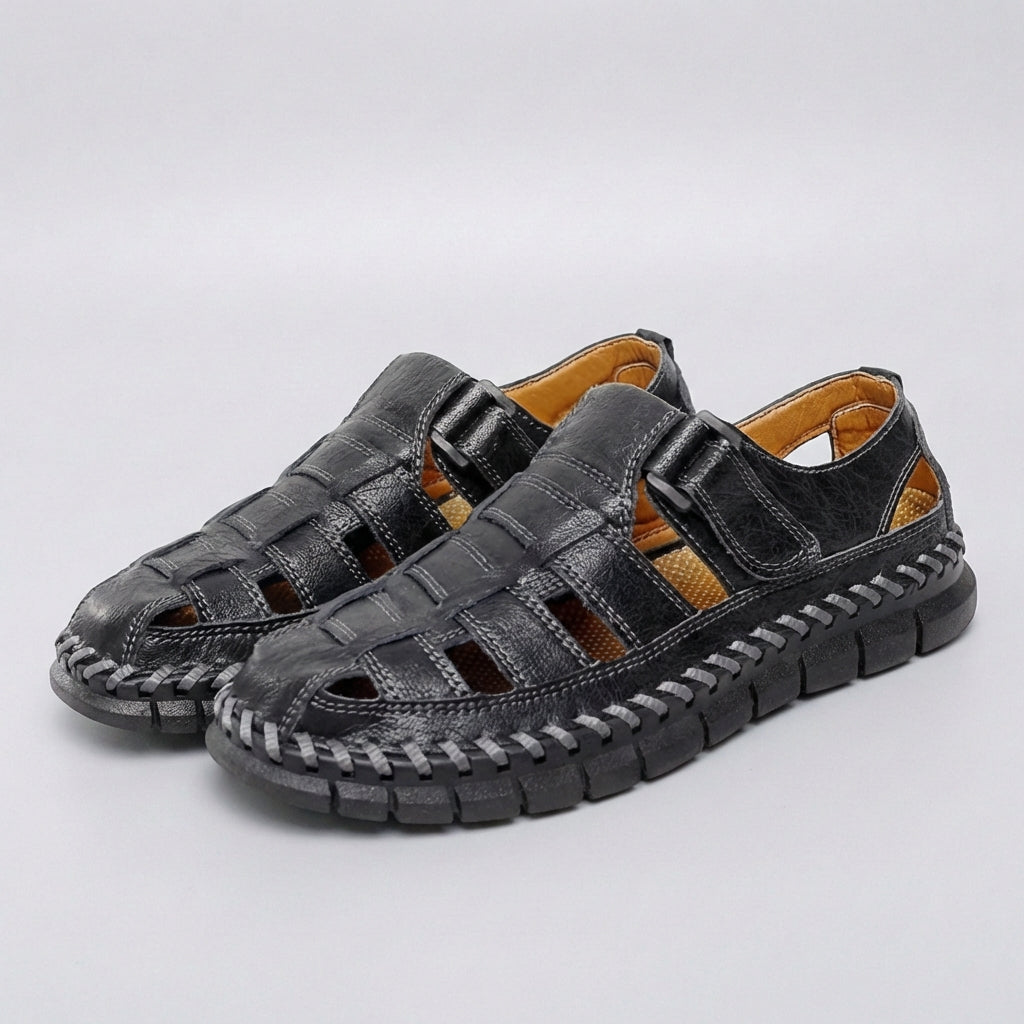 Comfortable Fisherman Sandals with Woven Upper and Adjustable Buckle