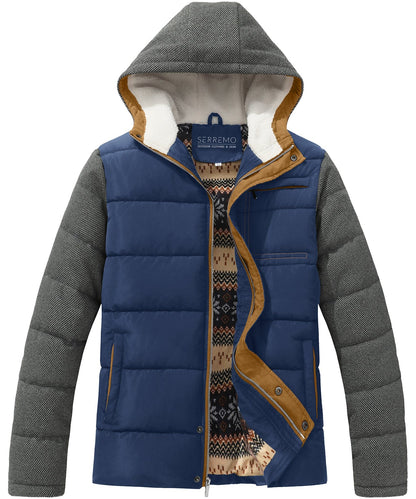 Warm Quilted Puffer Coat with Sherpa Lining