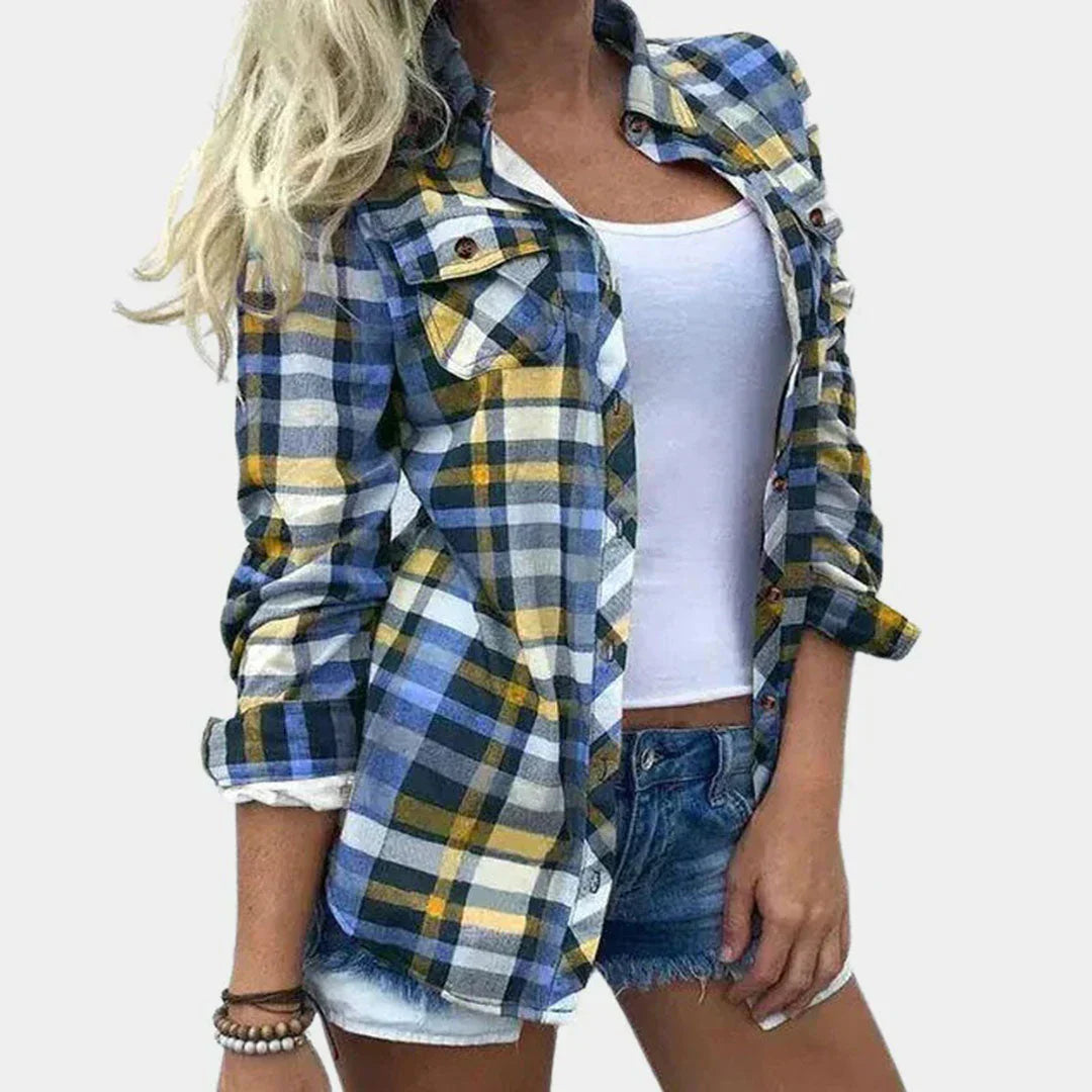 Classic Plaid Women's Shirt with Elegant Style