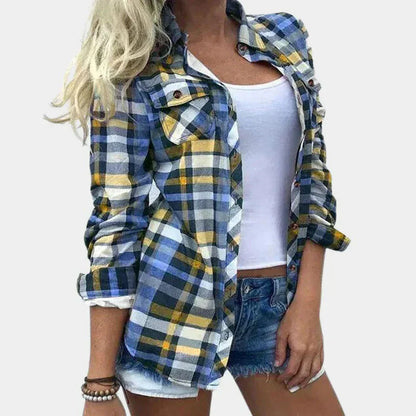 Classic Plaid Women's Shirt with Elegant Style