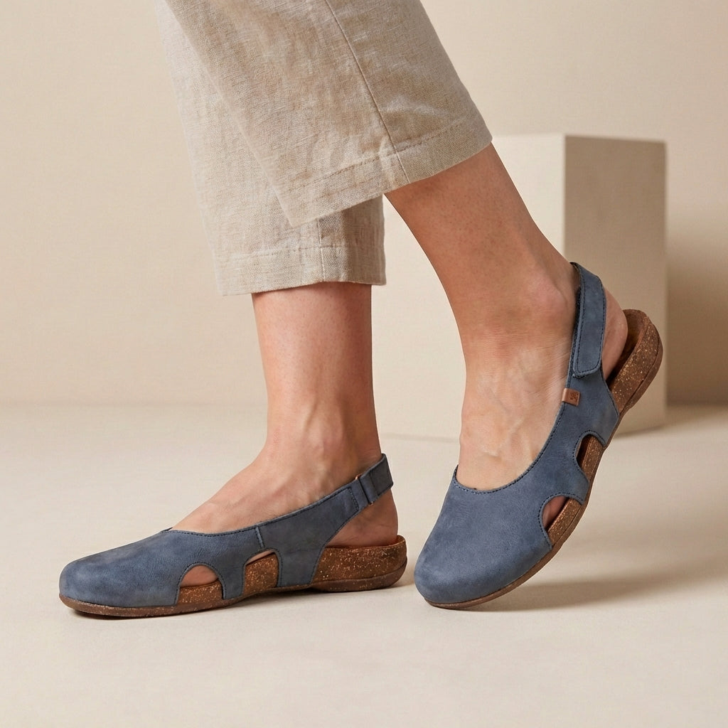 Elegant Slingback Sandals with Contoured Insoles and Cutout Sides