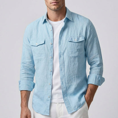 Casual Fit Button Down Shirt with Pocket Detail - Nocini
