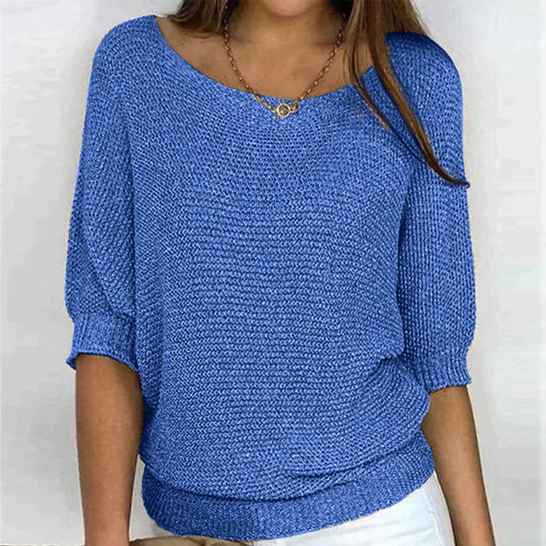 Casual Fit Soft Blouse | Scoop Neck, 3/4 Sleeve Top