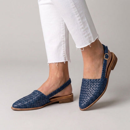 Elegant Woven Vegan Pointed Flat Shoes