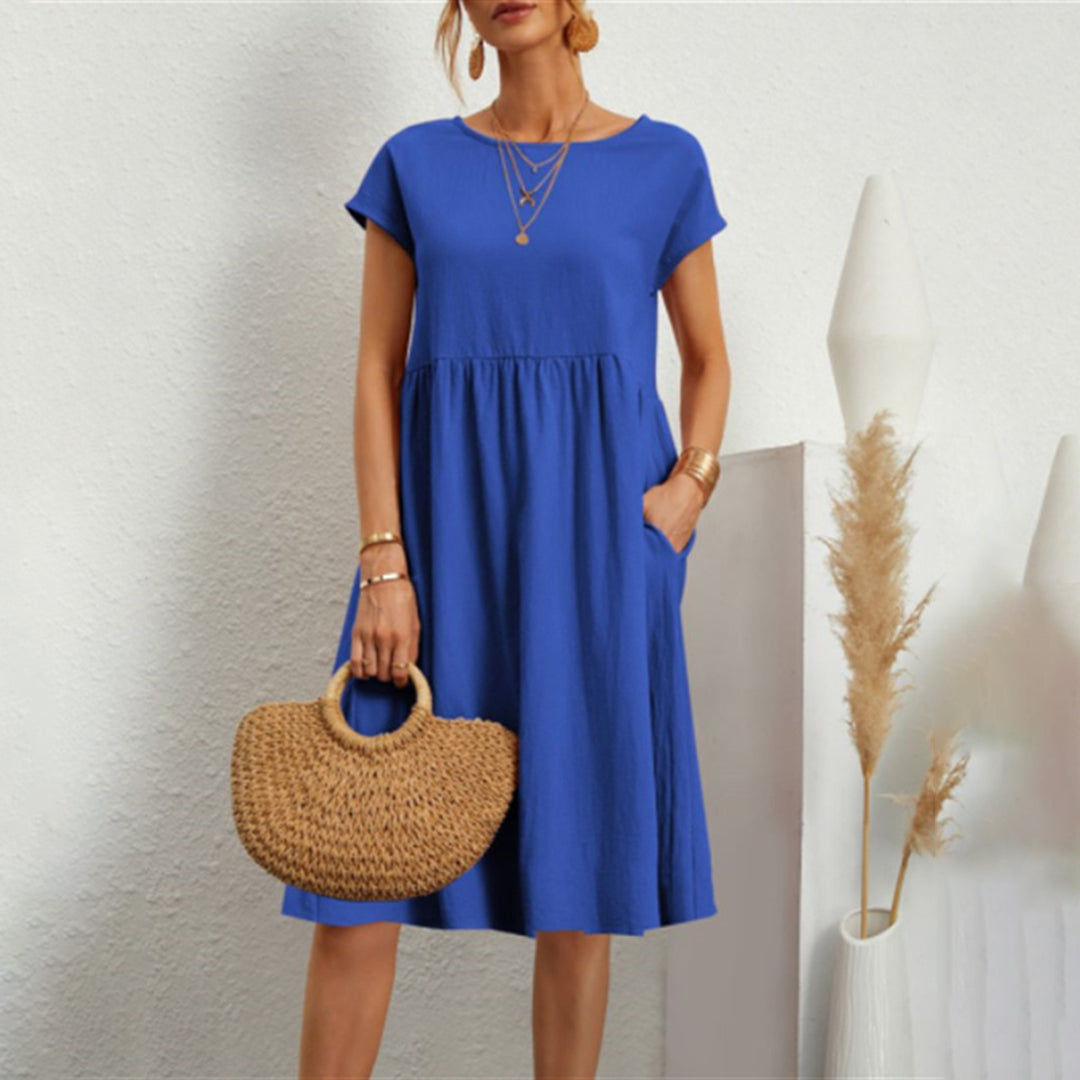 Relaxed Fit Women's Casual Short Sleeve Dress