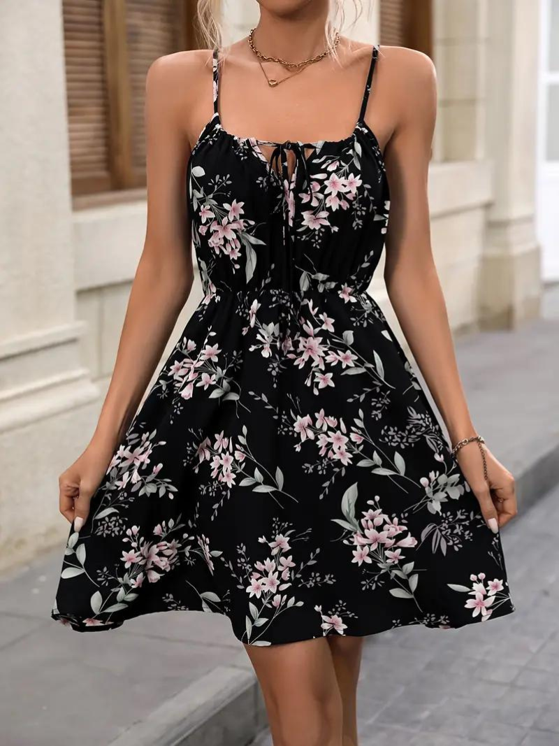Lightweight Floral A-Line Summer Dress - Nocini