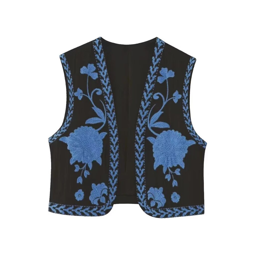 Retro Chic Floral Waist Vest