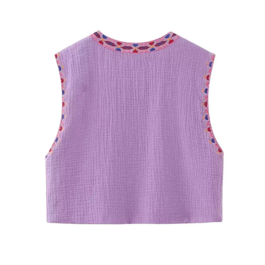 Retro Chic Floral Waist Vest