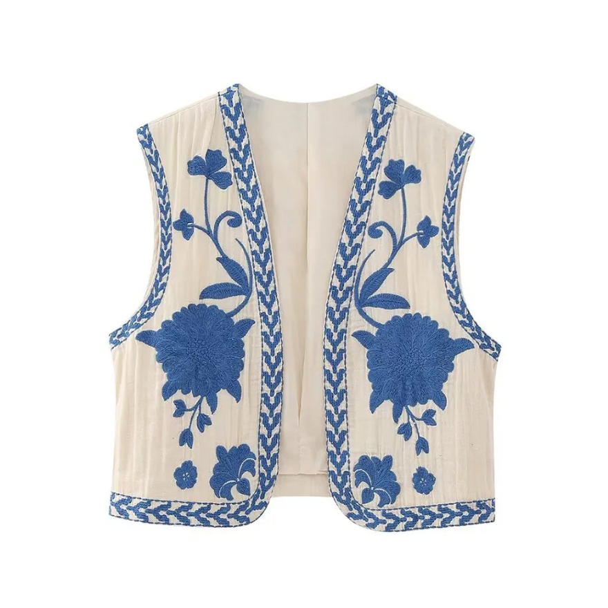 Retro Chic Floral Waist Vest