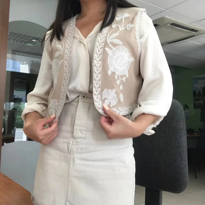 Retro Chic Floral Waist Vest
