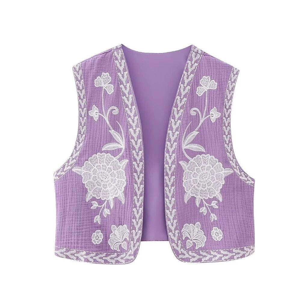 Retro Chic Floral Waist Vest
