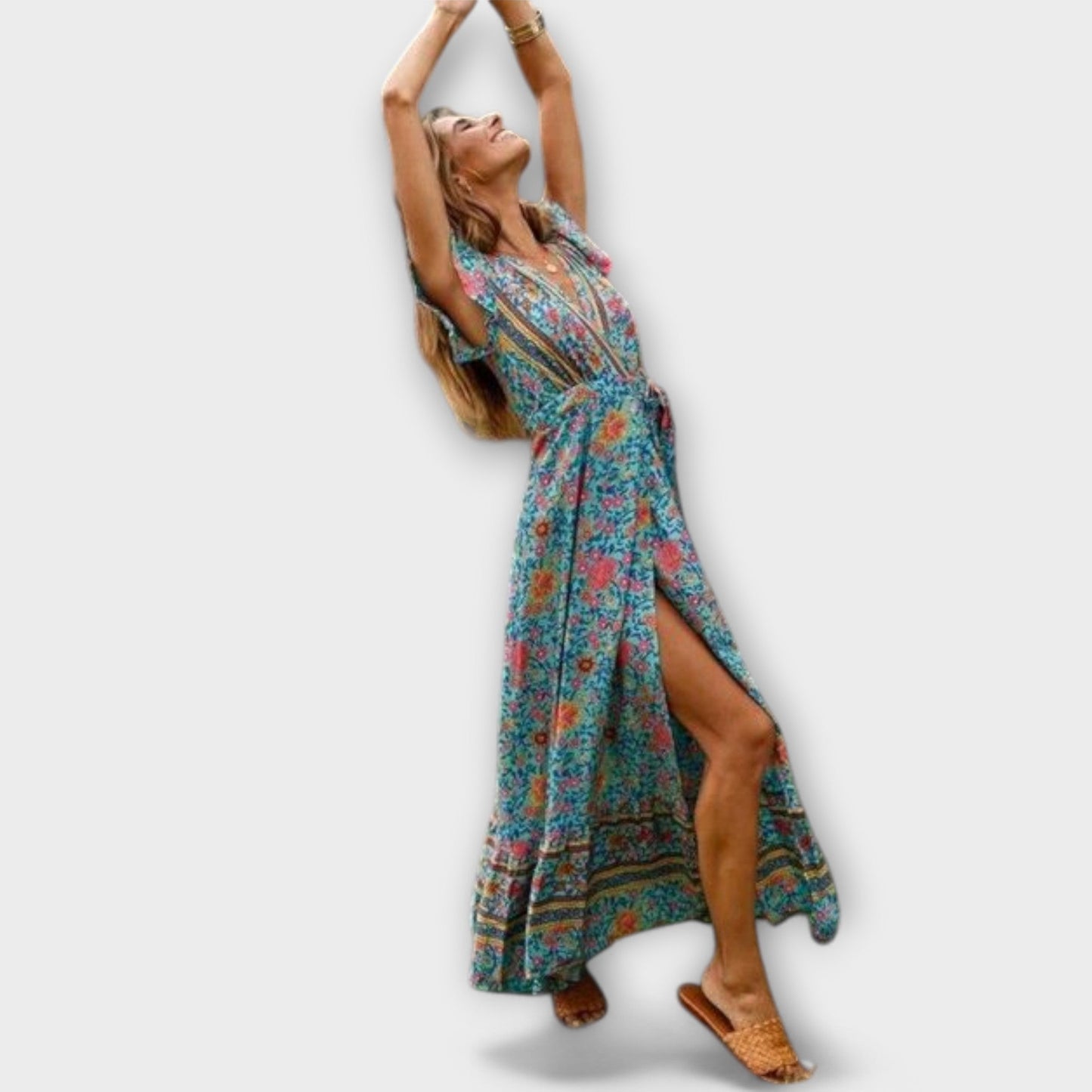 Stylish Bohemian Long Dress in Soft Chiffon