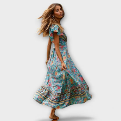 Stylish Bohemian Long Dress in Soft Chiffon - Nocini