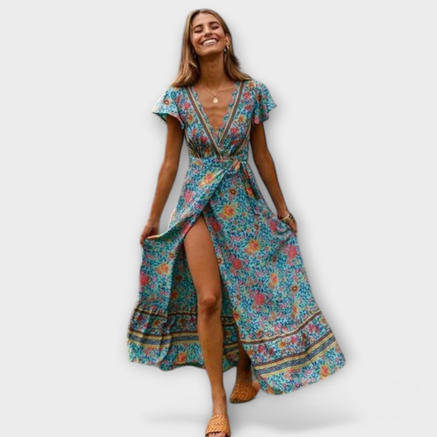 Stylish Bohemian Long Dress in Soft Chiffon