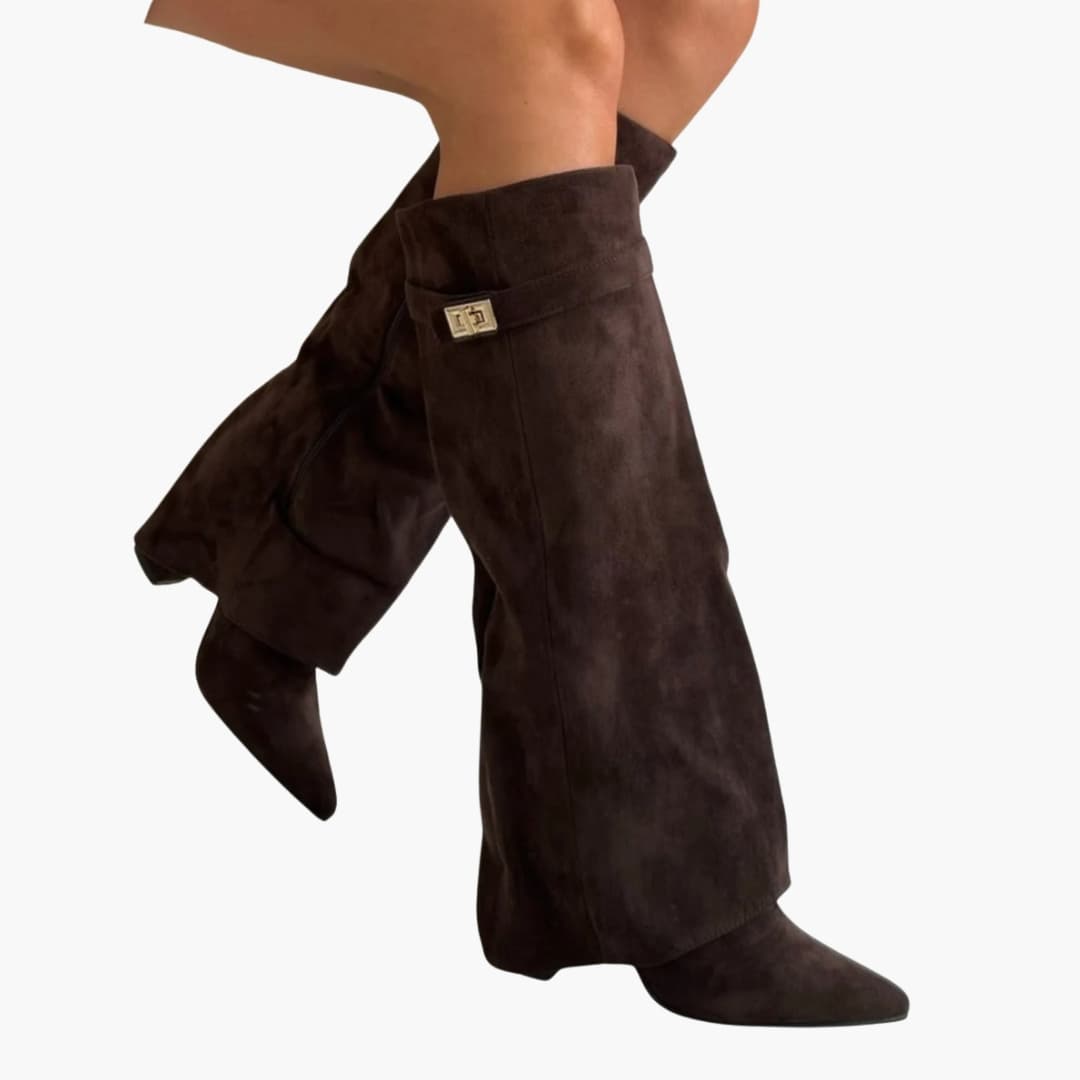 Comfortable Tall Wide Calf Boots with Low Block Heel