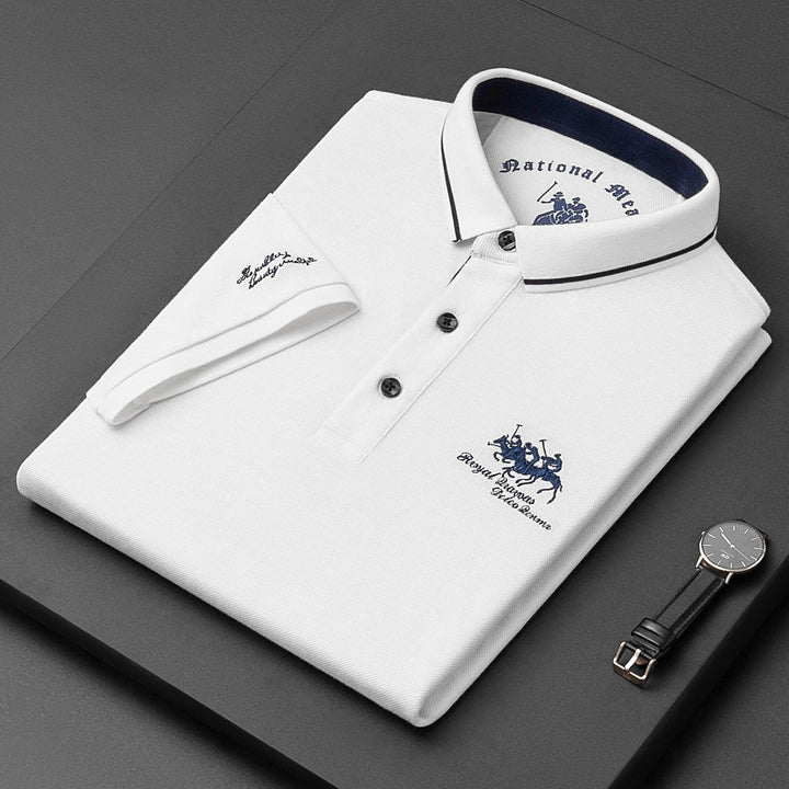 Classic Men's Short Sleeve Polo Shirt with Color Trim - Nocini